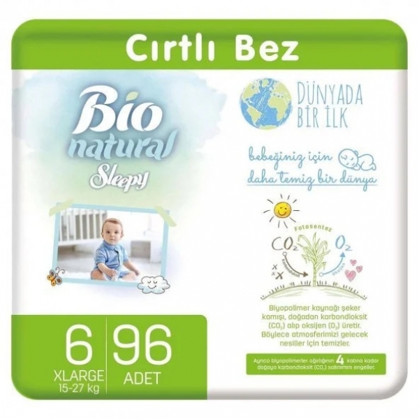Sleepy Bio Natural 6 Beden 96 Adet Bebek Bezi