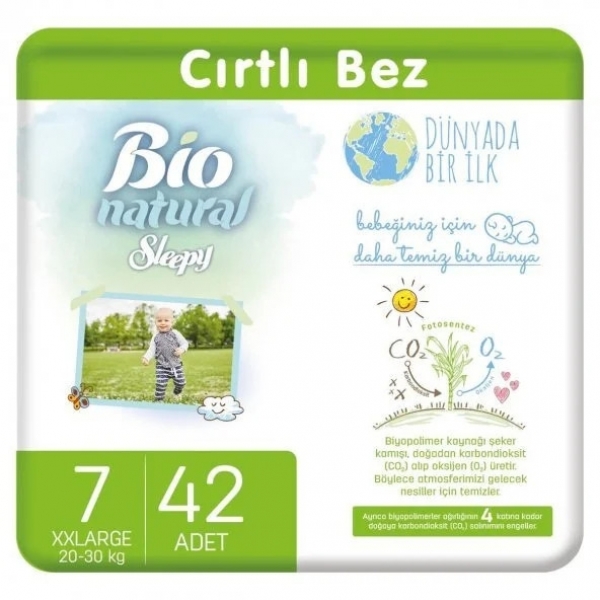 Sleepy Bio Natural 7 Beden 42 Adet Bebek Bezi