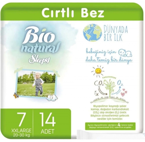 Sleepy Bio Natural 7 Beden 14 Adet Bebek Bezi