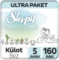 Sleepy Bio Natural Külot Bez 5 Beden 160 Adet Bebek Bezi