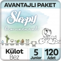 Sleepy Bio Natural Külot Bez 5 Beden 120 Adet Bebek Bezi