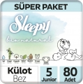 Sleepy Bio Natural Külot Bez 5 Beden 80 Adet Bebek Bezi