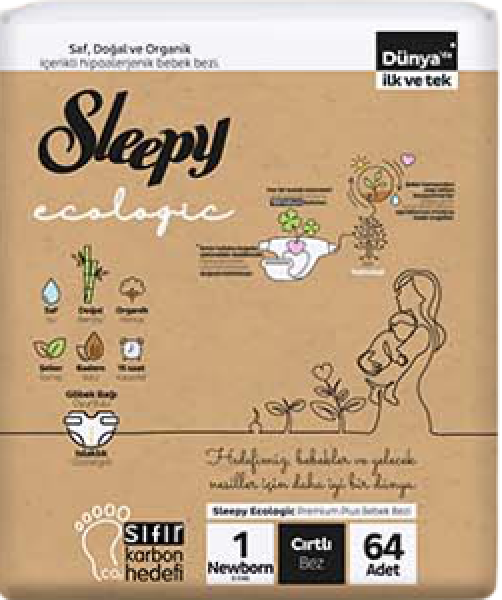 Sleepy Ecologic 1 Beden 64 Adet Bebek Bezi