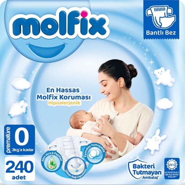 Molfix 0 Beden 240 Adet Bebek Bezi