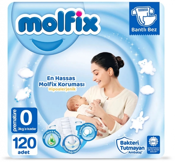 Molfix 0 Beden 120 Adet Bebek Bezi