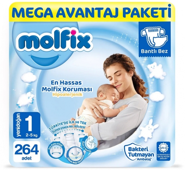 Molfix 1 Beden 264 Adet Bebek Bezi