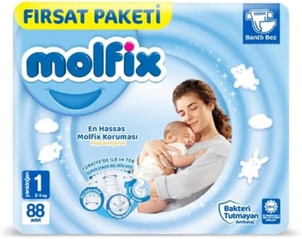 Molfix 1 Beden 88 Adet Bebek Bezi