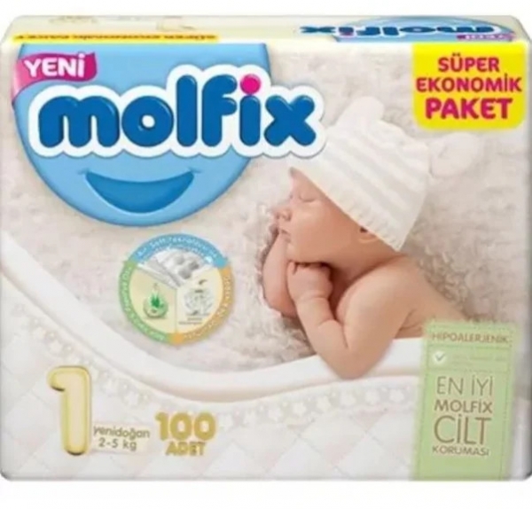 Molfix 1 Beden 100 Adet Bebek Bezi