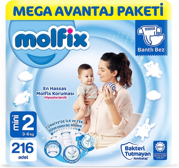 Molfix 2 Beden 216 Adet Bebek Bezi