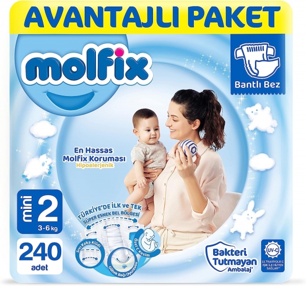 Molfix 2 Beden 240 Adet Bebek Bezi
