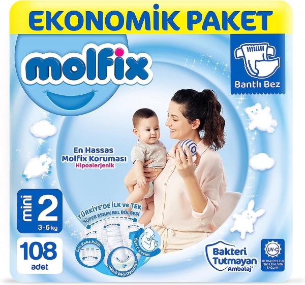 Molfix 2 Beden 108 Adet Bebek Bezi