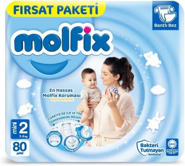 Molfix 2 Beden 80 Adet Bebek Bezi