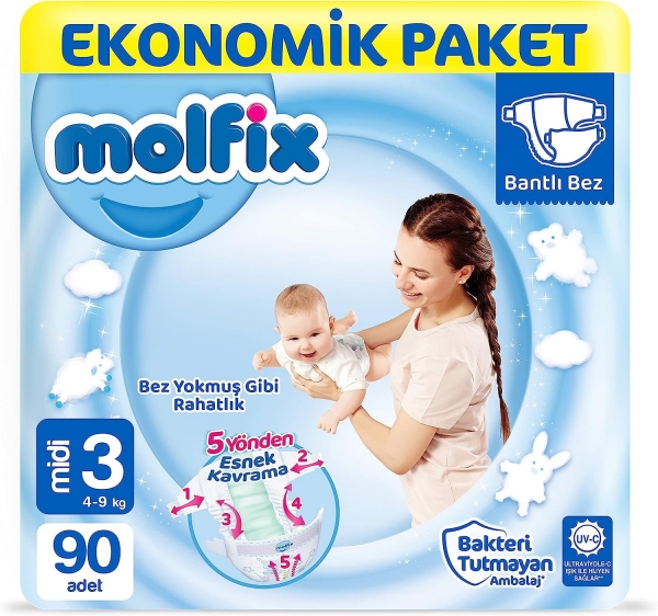 Molfix 3 Beden 90 Adet Bebek Bezi