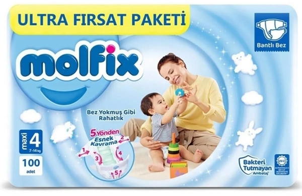 Molfix 4 Beden 100 Adet Bebek Bezi