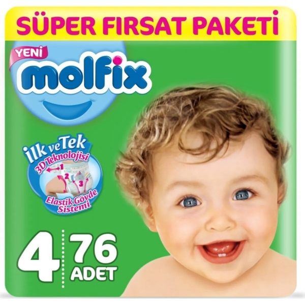 Molfix 4 Beden 76 Adet Bebek Bezi