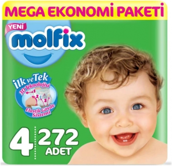 Molfix 4 Beden 272 Adet Bebek Bezi