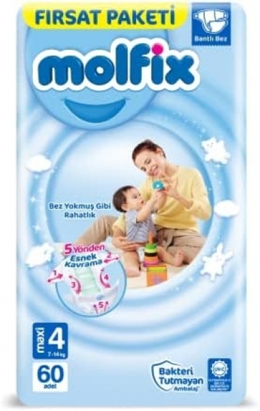 Molfix 4 Beden 60 Adet Bebek Bezi