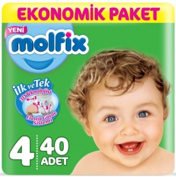 Molfix 4 Beden 40 Adet Bebek Bezi