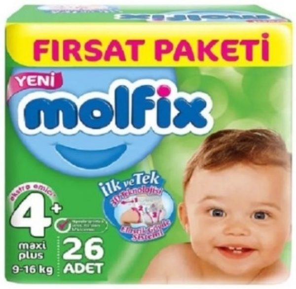 Molfix 4+ Beden 26 Adet Bebek Bezi