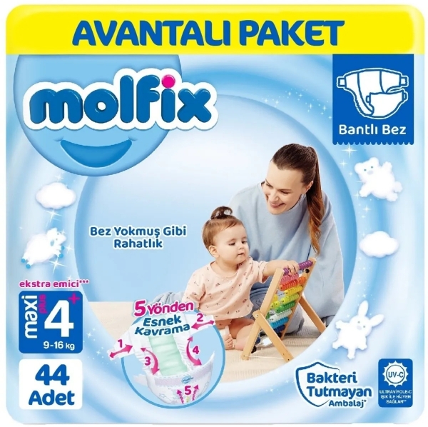 Molfix 4+ Beden 44 Adet Bebek Bezi