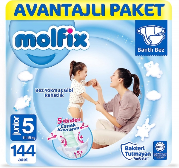 Molfix 5 Beden 144 Adet Bebek Bezi