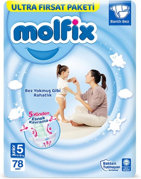 Molfix 5 Beden 78 Adet Bebek Bezi