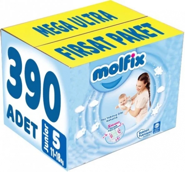 Molfix 5 Beden 390 Adet Bebek Bezi