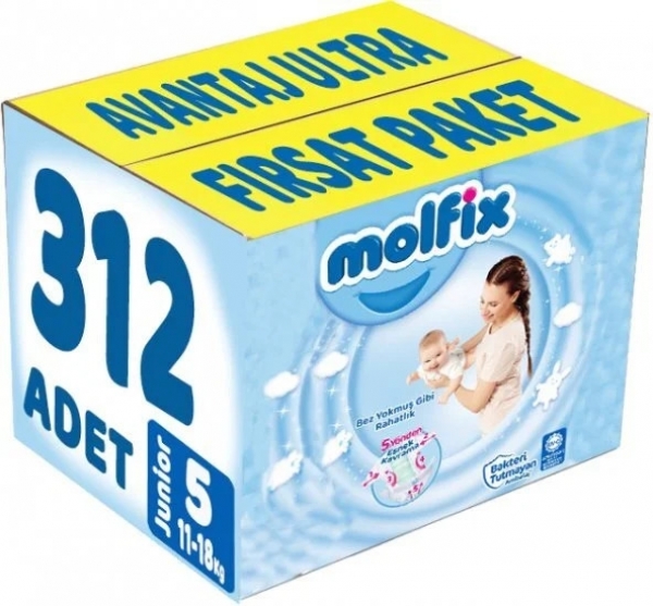 Molfix 5 Beden 312 Adet Bebek Bezi