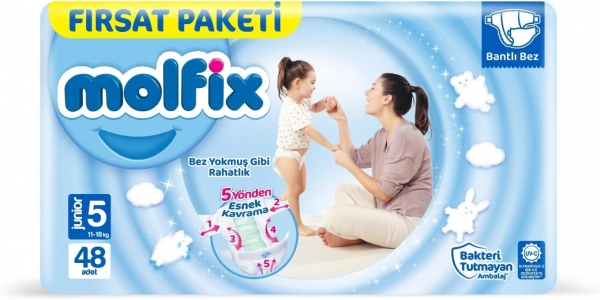 Molfix 5 Beden 48 Adet Bebek Bezi