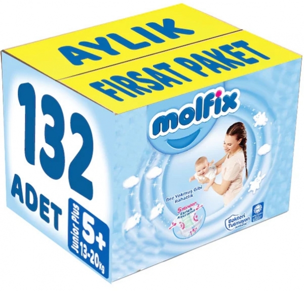 Molfix 5+ Beden 132 Adet Bebek Bezi