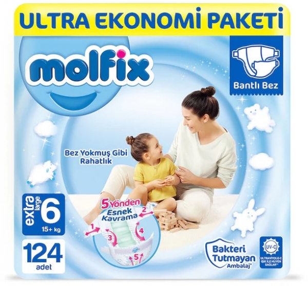 Molfix 6 Beden 124 Adet Bebek Bezi
