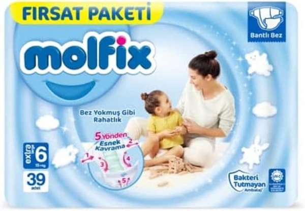 Molfix 6 Beden 39 Adet Bebek Bezi