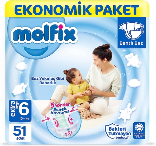Molfix 6 Beden 51 Adet Bebek Bezi
