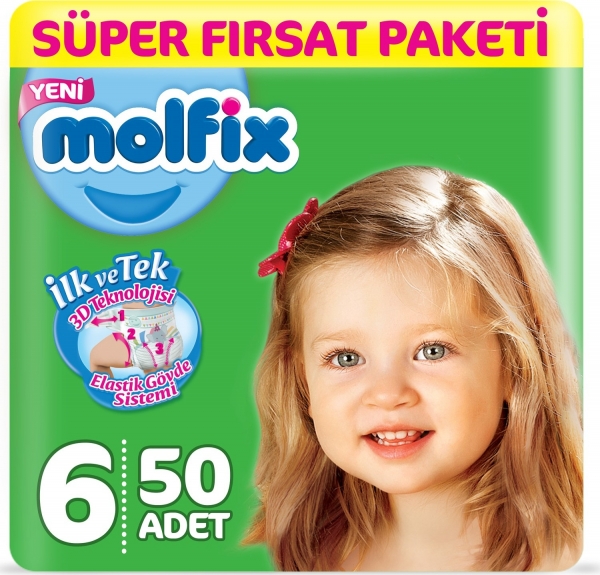 Molfix 6 Beden 50 Adet Bebek Bezi