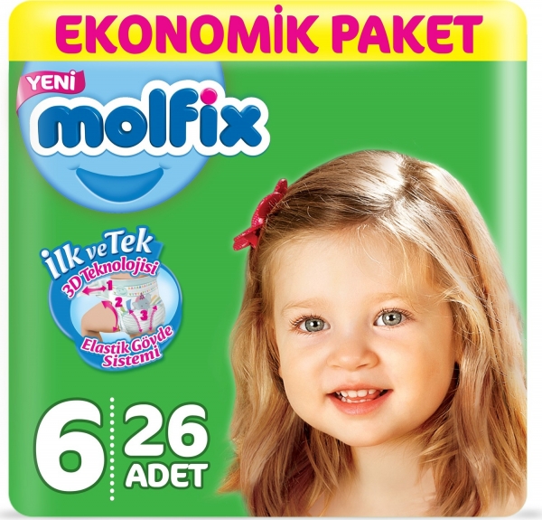 Molfix 6 Beden 26 Adet Bebek Bezi
