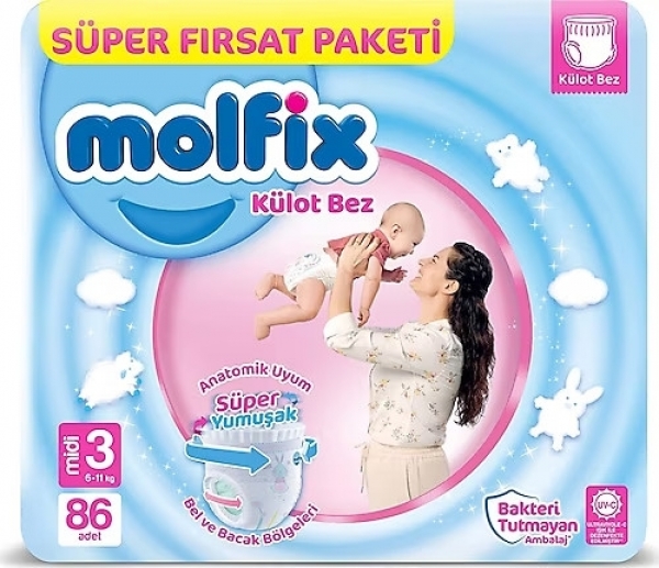 Molfix Külot Bez 3 Beden 86 Adet Bebek Bezi