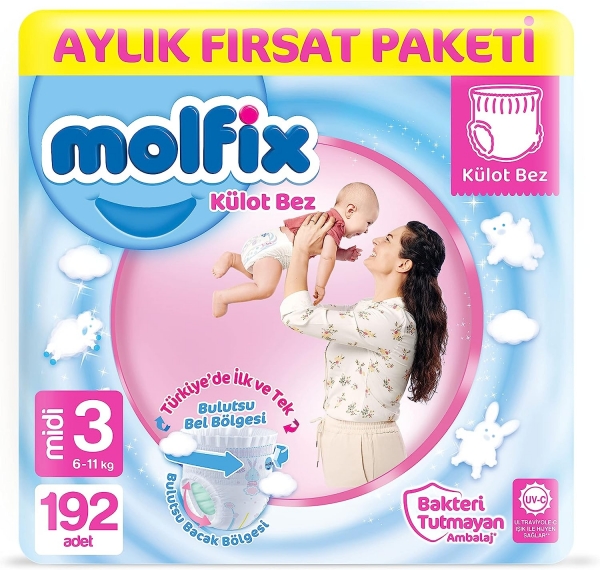 Molfix Külot Bez 3 Beden 192 Adet Bebek Bezi
