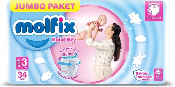 Molfix Külot Bez 3 Beden 34 Adet Bebek Bezi