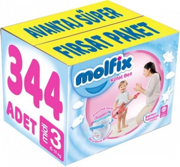 Molfix Külot Bez 3 Beden 344 Adet Bebek Bezi