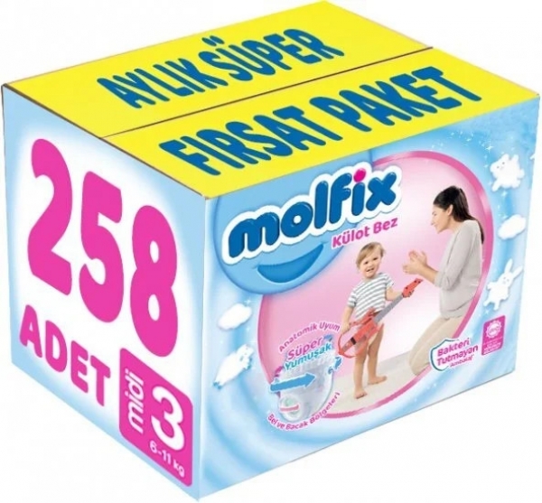 Molfix Külot Bez 3 Beden 258 Adet Bebek Bezi