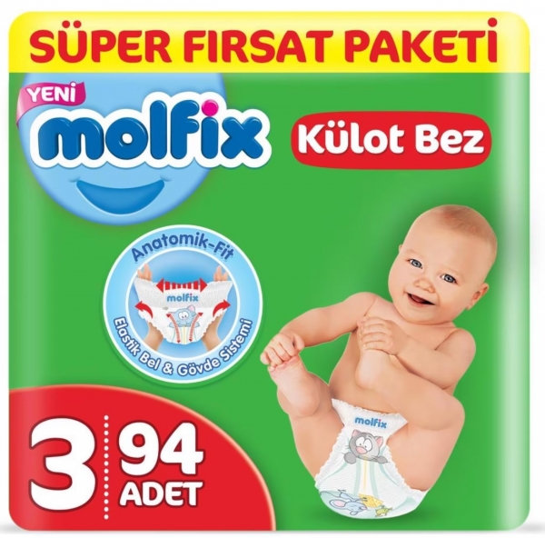 Molfix Külot Bez 3 Beden 94 Adet Bebek Bezi