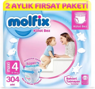 Molfix Külot Bez 4 Beden 304 Adet Bebek Bezi