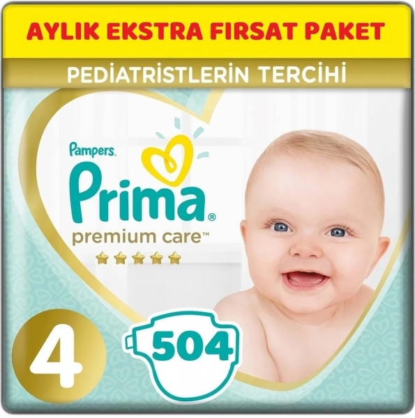 Prima Premium Care 4 Beden 504 Adet Bebek Bezi