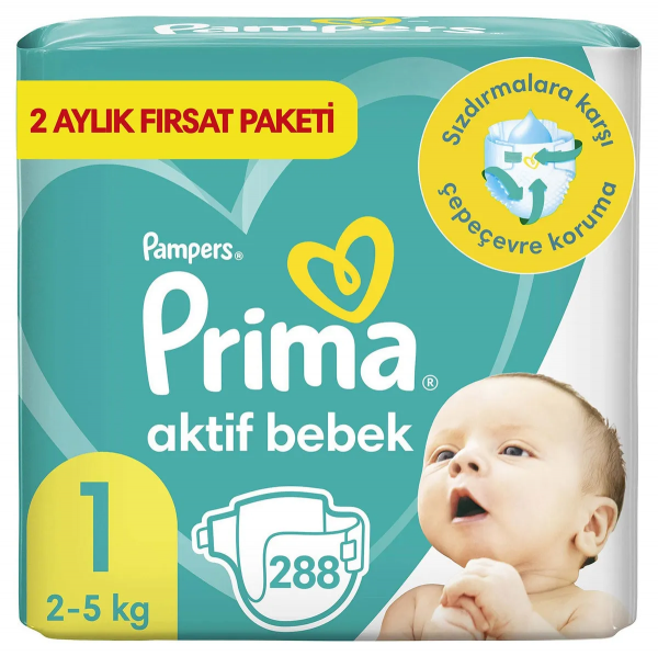 Prima Aktif Bebek 1 Beden 288 Adet Bebek Bezi