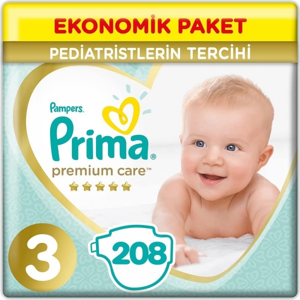 Prima Premium Care 3 Beden 208 Adet Bebek Bezi