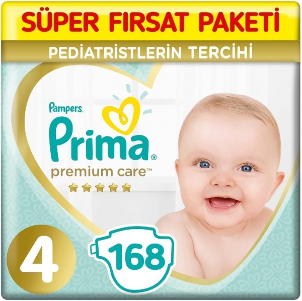 Prima Premium Care 4 Beden 168 Adet Bebek Bezi