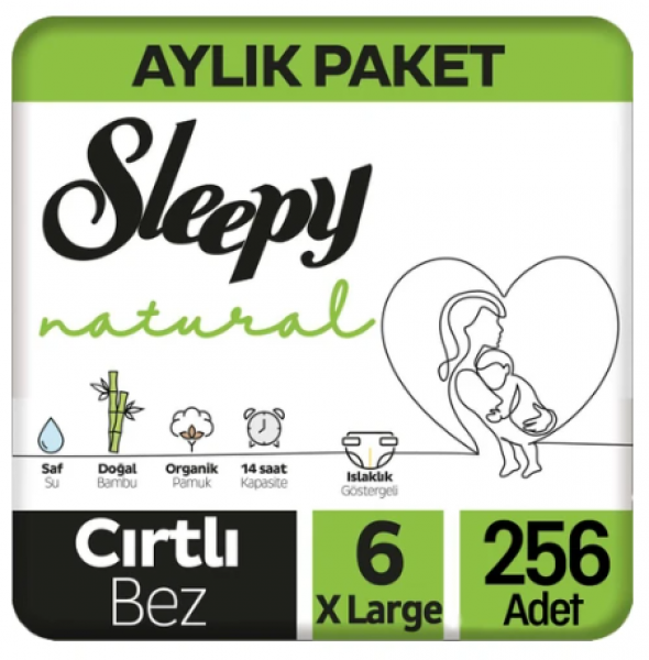 Sleepy Natural 6 Beden 256 Adet Bebek Bezi