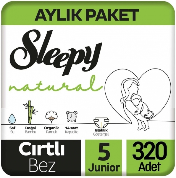 Sleepy Natural 5 Beden 320 Adet Bebek Bezi