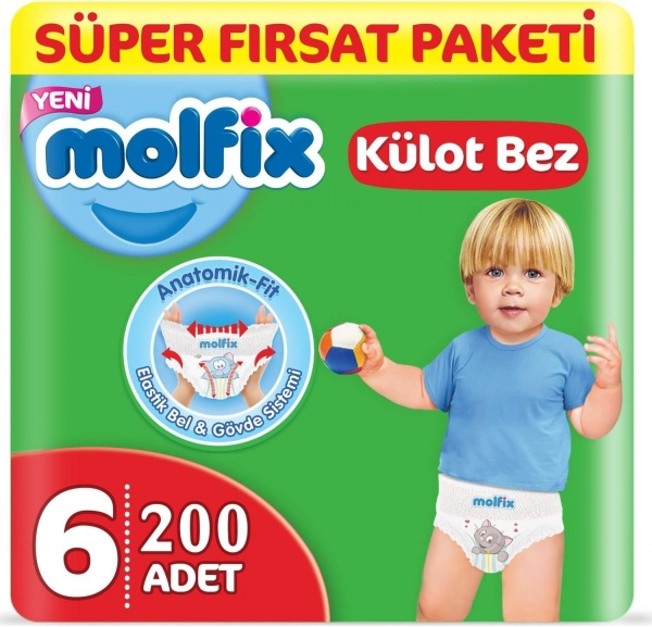 Molfix Külot Bez 6 Beden 200 Adet Bebek Bezi