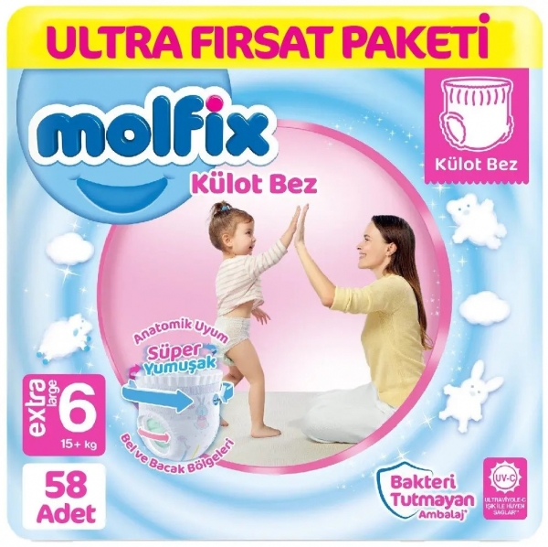 Molfix Külot Bez 6 Beden 58 Adet Bebek Bezi